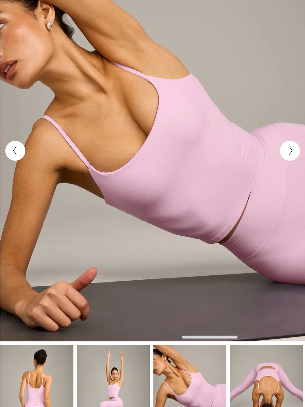 Oner Active SoftMotion Strappy Mid Tank Top With Built In Bra Shelf in ChalkPink